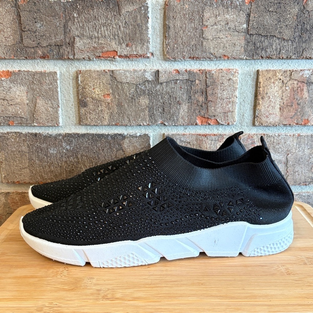 Elegant Black Knit Women's Sneakers
